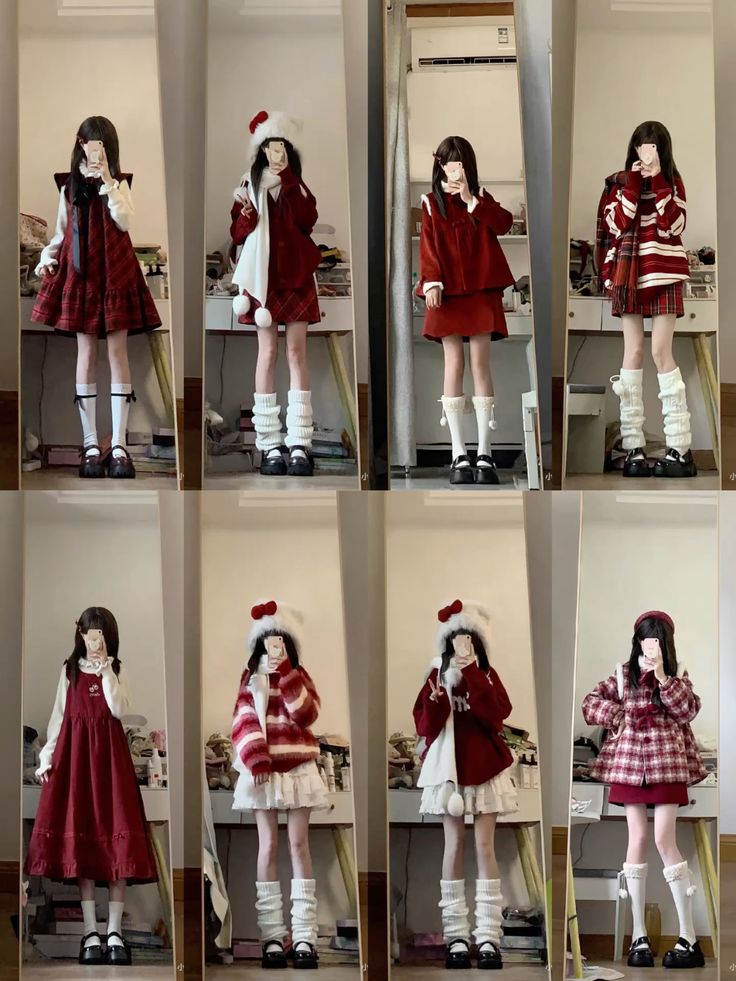 Sắc đỏ trong trang phục mùa đông mang tinh thần ấm áp và lễ hội