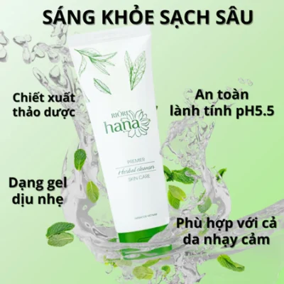 Sữa Rửa Mặt Thảo Mộc pH 5.5 RIORI HANA Herbal Cleanser 