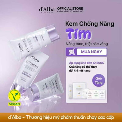 Kem Chống Nắng D’Alba Màu Tím – Hiệu Chỉnh Sắc Da, Sáng Mịn Tự Nhiên