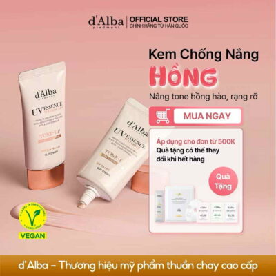 Kem Chống Nắng D'Alba Màu Hồng – Nâng Tông Sáng Hồng Tự Nhiên