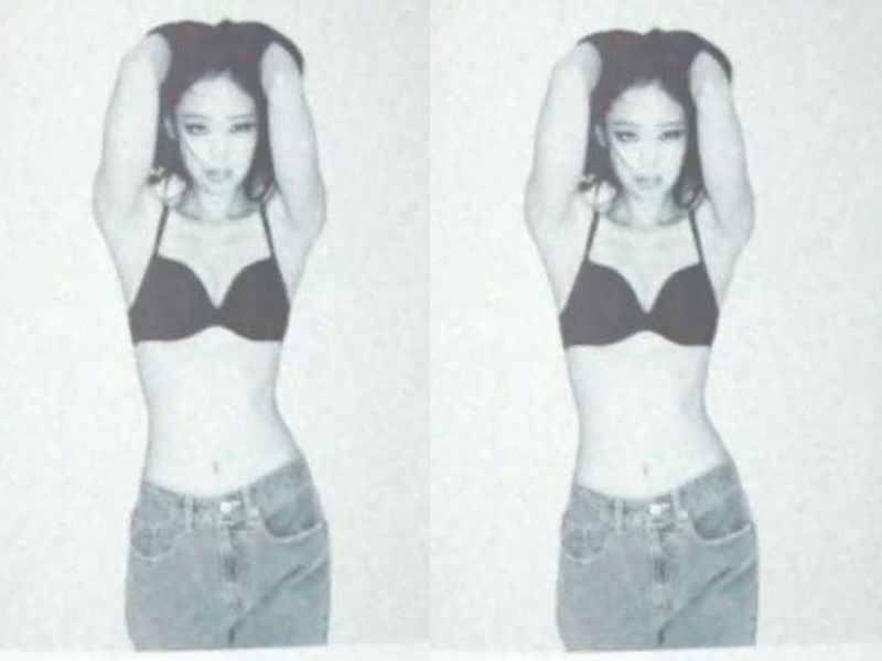 Sự táo bạo của Jennie trong bộ ảnh sinh nhật với tạo hình bra đen và quần jeans cạp thấp đầy bản lĩnh.