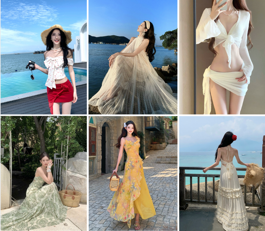 Đa dạng mẫu mã váy du lịch ở KYJ