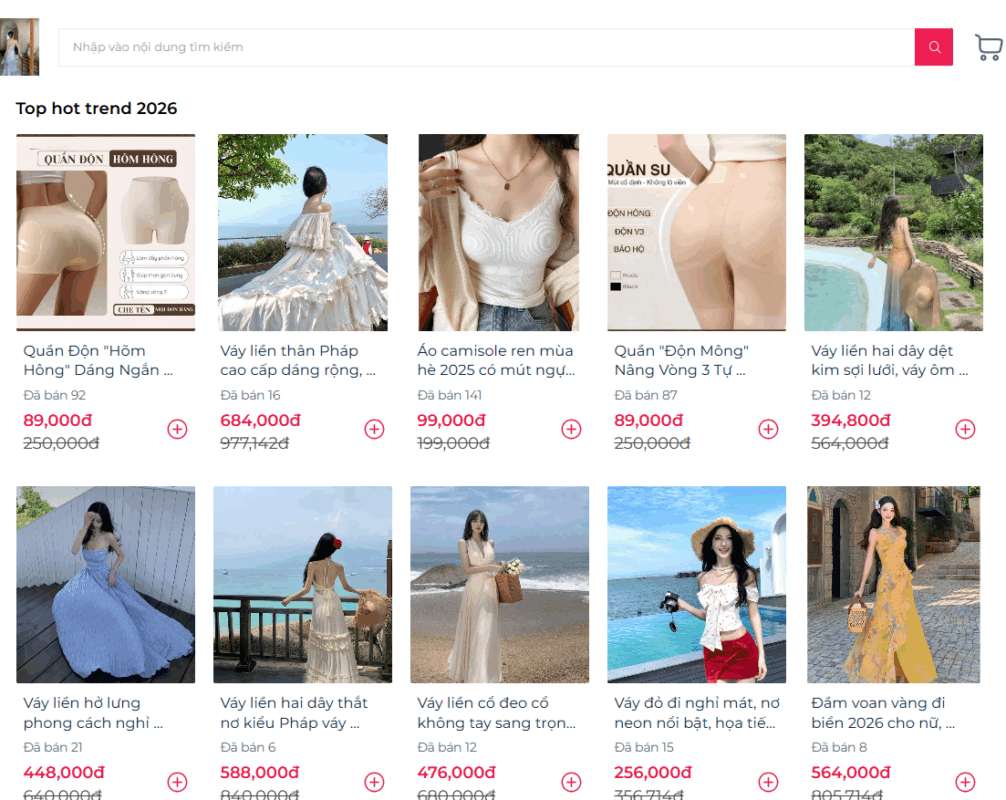 Trang web bán hàng của KYJ Fashion